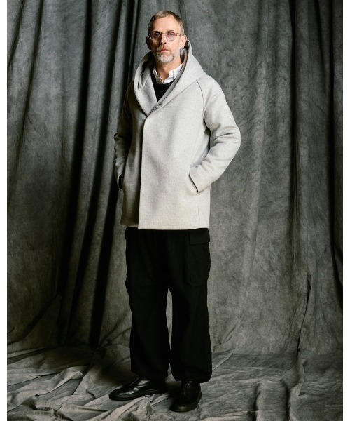 ワイドパンツ カーゴパンツ natural blend wool easy cargo メンズの画像