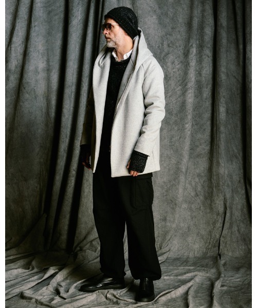 ワイドパンツ カーゴパンツ natural blend wool easy cargo メンズの画像