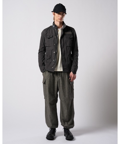 ワイドパンツ カーゴパンツ natural blend wool easy cargo メンズの画像