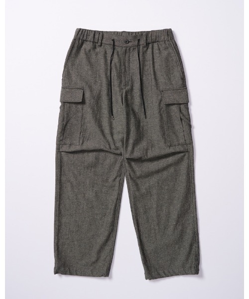 ワイドパンツ カーゴパンツ natural blend wool easy cargo メンズの画像