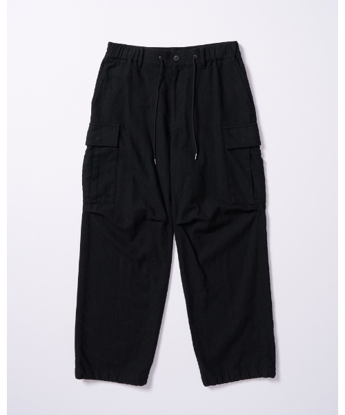 ワイドパンツ カーゴパンツ natural blend wool easy cargo メンズの画像