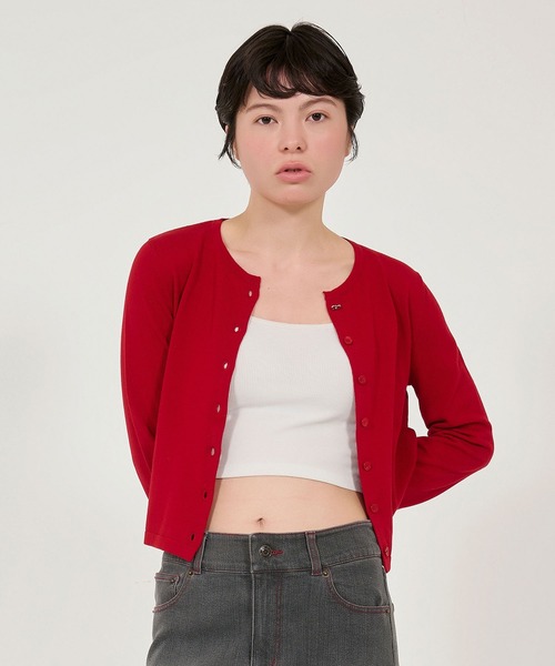 「TINA:JOJUN」 ニットカーディガン M ブラック系その他 レディース_画像3