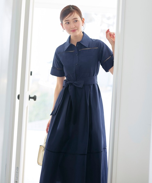 【新品タグ付】L'or ロル ボリュームシャツドレス ワンピース RUIRUE BOUTIQUE（ルイルエブティック） シャツワンピース 洗える