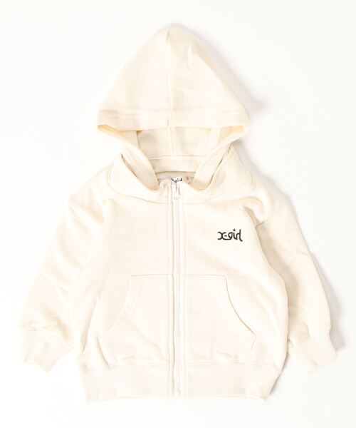 「X-girl Stages」 「KIDS」ジップアップパーカー 120cm アイボリー キッズ_画像2