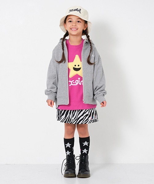 「X-girl Stages」 「KIDS」ジップアップパーカー 120cm アイボリー キッズ_画像4