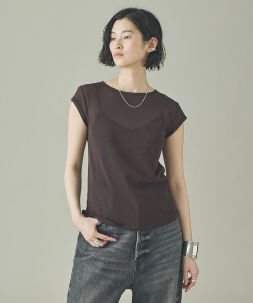 tシャツ Curensology(カレンソロジー)/コットンチュールショートスリーブプルオーバー レディースの画像