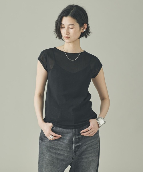 tシャツ Curensology(カレンソロジー)/コットンチュールショートスリーブプルオーバー レディースの画像