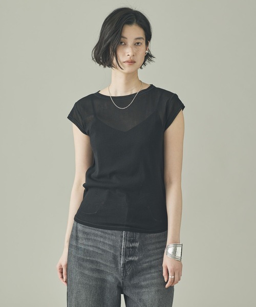 tシャツ Curensology(カレンソロジー)/コットンチュールショートスリーブプルオーバー レディースの画像