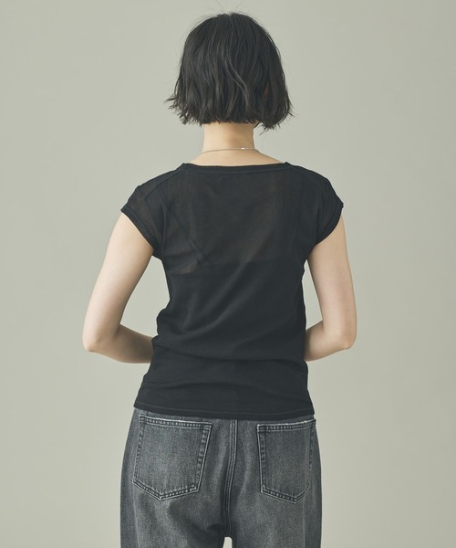 tシャツ Curensology(カレンソロジー)/コットンチュールショートスリーブプルオーバー レディースの画像