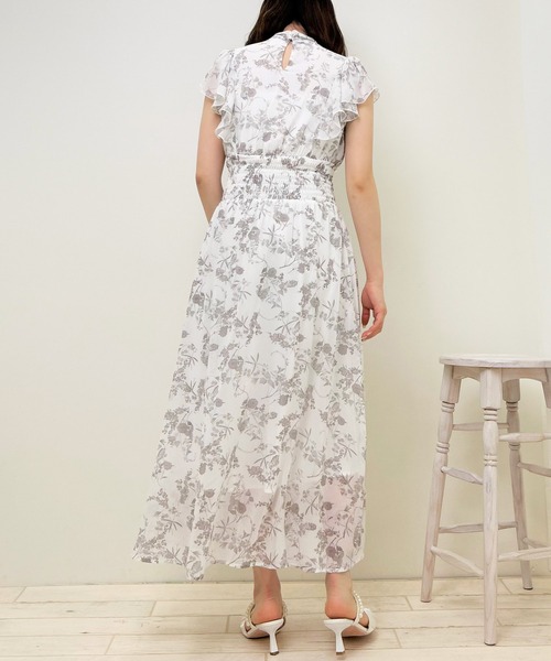 「INGNI」 ノースリーブワンピース M ホワイト×ネイビー レディース_画像7