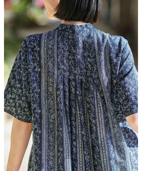 「Sunny clouds」 長袖ワンピース MEDIUM ネイビー レディース_画像7