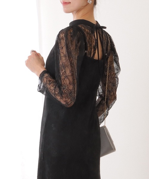 「Lace Ladies」 キャミソールワンピース FREE グレー レディース_画像3