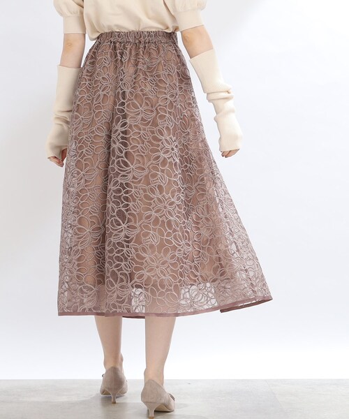 「couture brooch」 フレアスカート 40 ブラウン系その他2 レディース_画像8