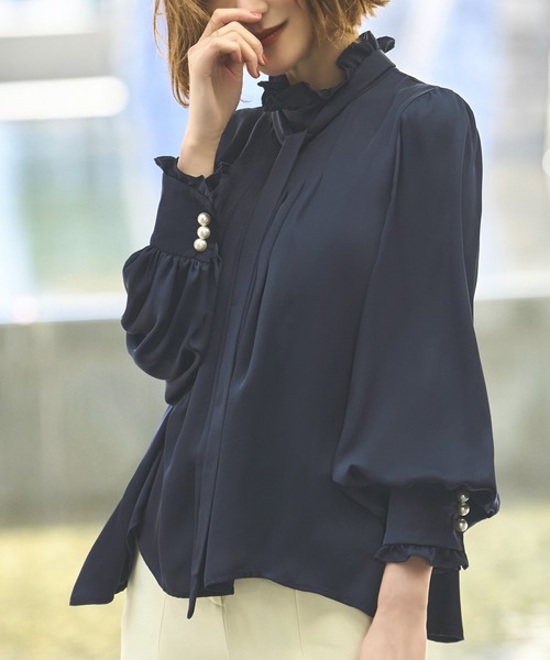 「RUIRUE BOUTIQUE」 長袖ブラウス 3L ブラック レディース_画像6