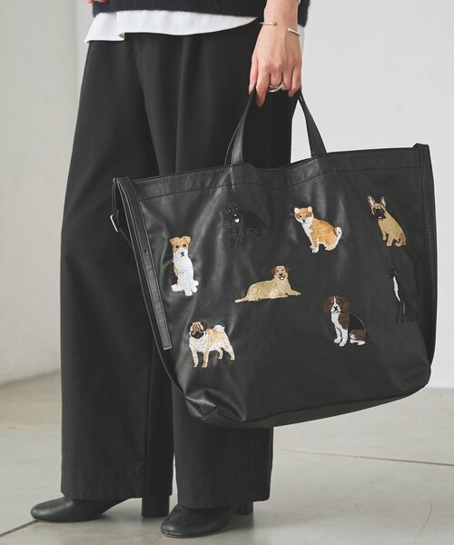 BEARDSLEY（ビアズリー） トートバッグ Dog刺繍トートバッグ
