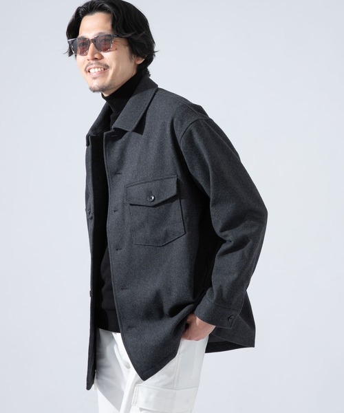 URBAN RESEARCH メルトンショートコートジャケット L URBAN RESEARCH ROSSO MEN コート ジャケット ウールメルトンショート