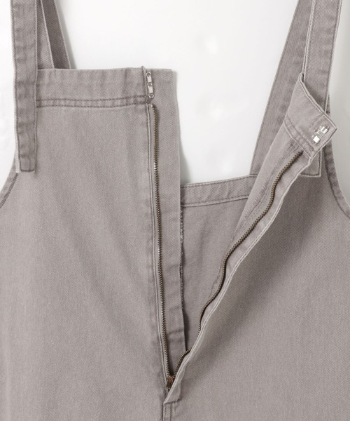 andme サロペット オーバーオール コットンツイルフロントジップ