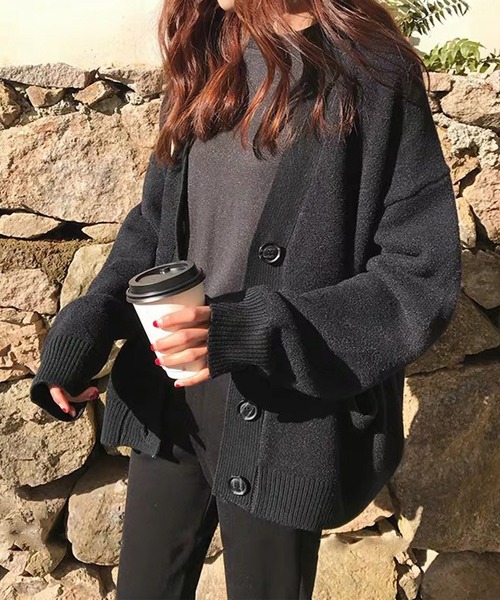 BLANC FICELLE カーディガン オーバーサイズ ニット カーディガン