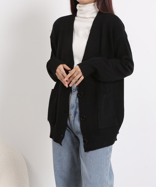 BLANC FICELLE カーディガン オーバーサイズ ニット カーディガン