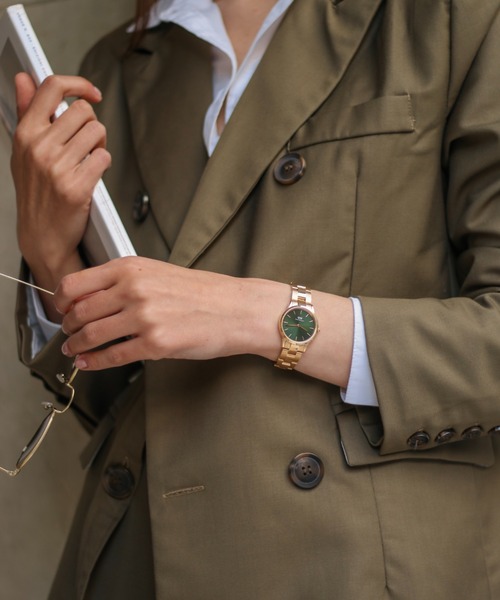 Daniel Wellington 腕時計 ICONIC LINK EMERALD 32 DW00100420 Iconic Link Emerald - Silver watch with Green Dial | DW