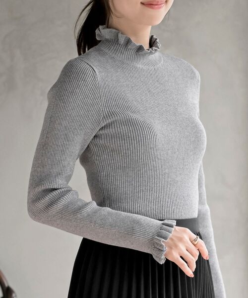 r・p・s（アールピーエス） ニット セーター フリルネックリブニット