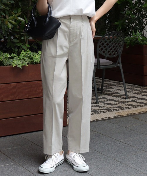 Pierrot パンツ 接触冷感イージータックテーパードパンツ