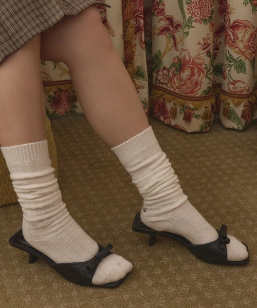 Autry ロコ刺繍クラテションソックス SOPU 68OG GIUNON 靴下 embroidery socks / ロゴ刺繍ソックス レディース