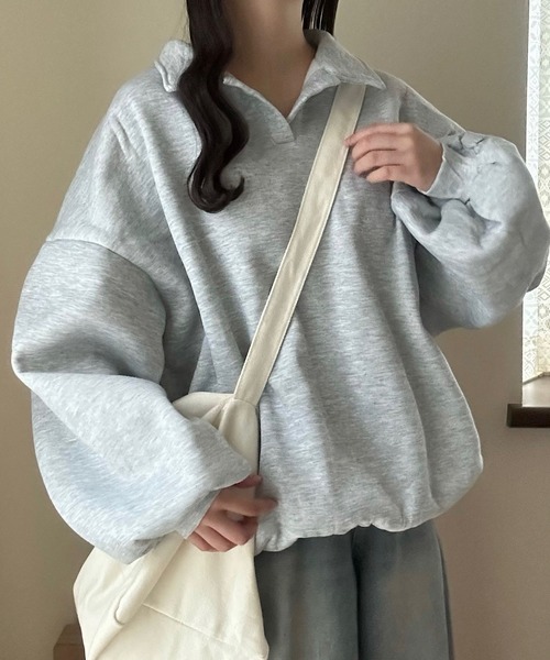 Cham. トレーナー スウェット ゆるだぼ襟つきスウェット レディース  