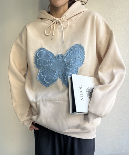 パーカー バタフライドッキング裏起毛フーディ/パーカー/スウェット レディース | LACーVERT