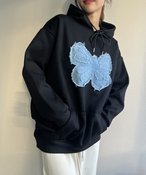 パーカー バタフライドッキング裏起毛フーディ/パーカー/スウェット レディース | LACーVERT | 07