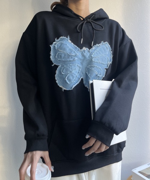 パーカー バタフライドッキング裏起毛フーディ/パーカー/スウェット レディース | LACーVERT | 10