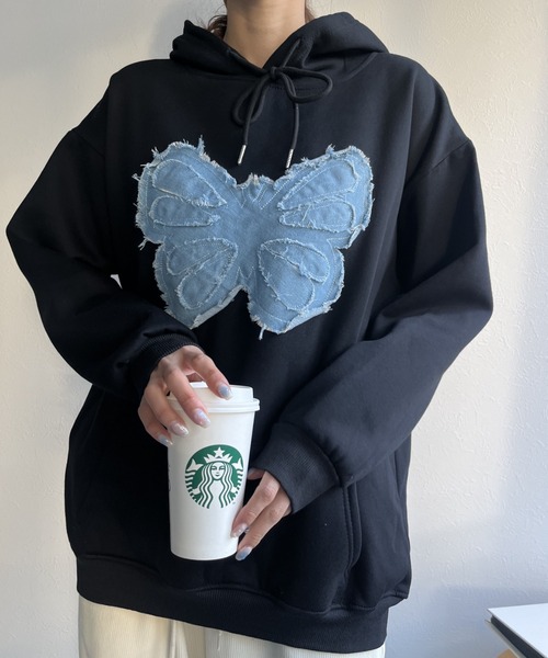 パーカー バタフライドッキング裏起毛フーディ/パーカー/スウェット レディース | LACーVERT | 09