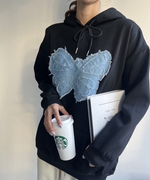 パーカー バタフライドッキング裏起毛フーディ/パーカー/スウェット レディース | LACーVERT | 06