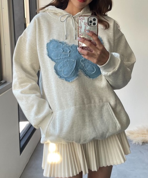 パーカー バタフライドッキング裏起毛フーディ/パーカー/スウェット レディース | LACーVERT | 14