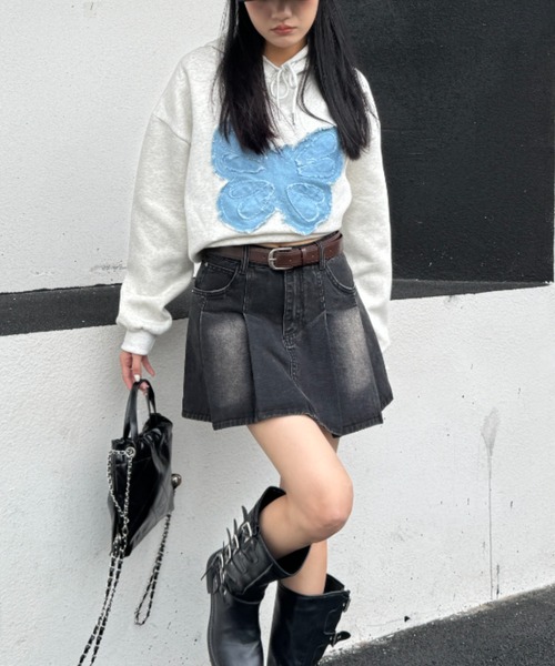 パーカー バタフライドッキング裏起毛フーディ/パーカー/スウェット レディース | LACーVERT | 22