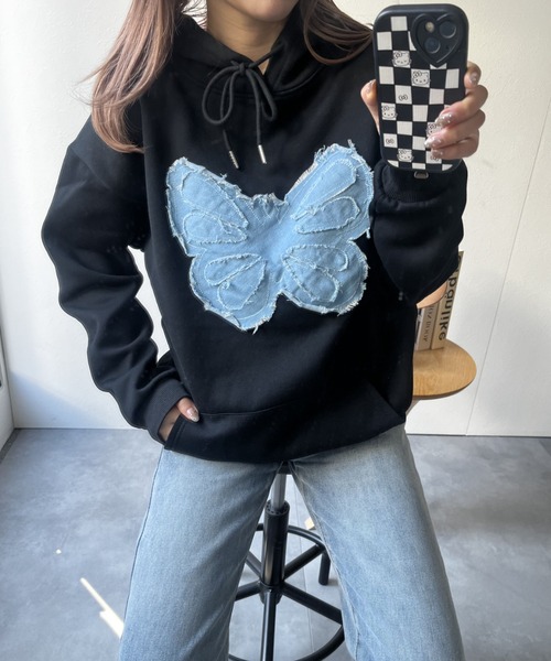 パーカー バタフライドッキング裏起毛フーディ/パーカー/スウェット レディース | LACーVERT | 04