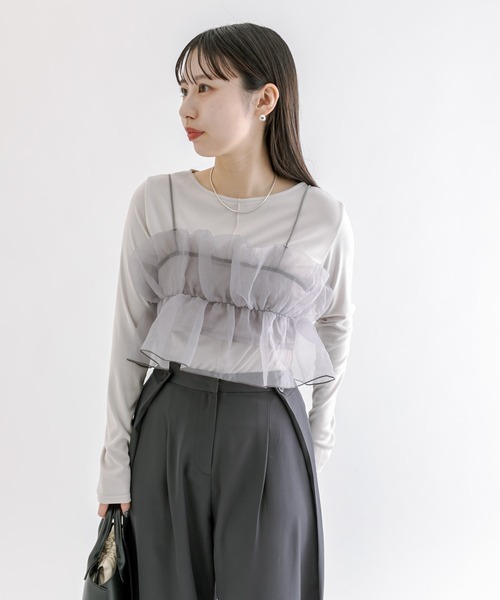 mystic mline シアーギャザービスチェ F / BLK mystic（ミスティック）の「[mline]シアーギャザービスチェ