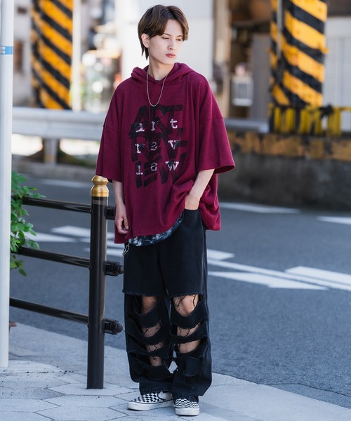 improves（インプローブス） ワイドパンツ ジーンズ クラッシュ加工