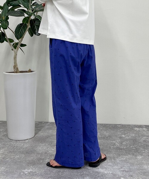 fredy emue パンツ ドット刺繍イージーパンツ レディース