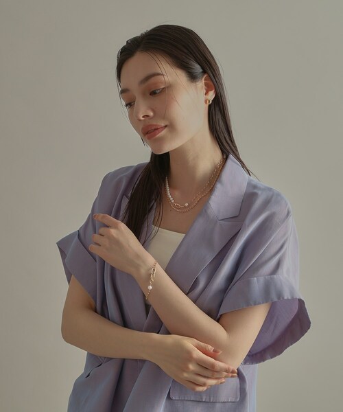 ネックレス K10パール PCチェーンセパレート ネックレス大 レディースの画像