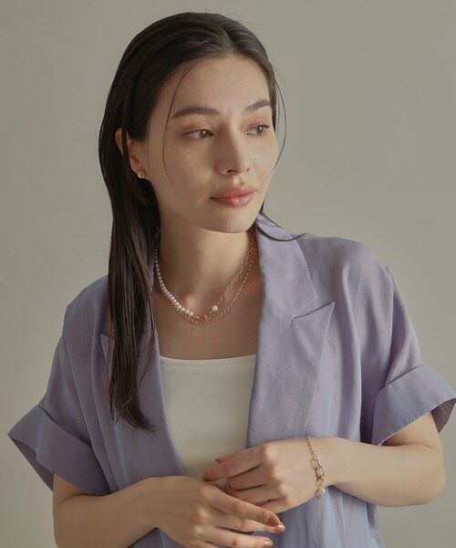 ネックレス K10パール PCチェーンセパレート ネックレス大 レディースの画像