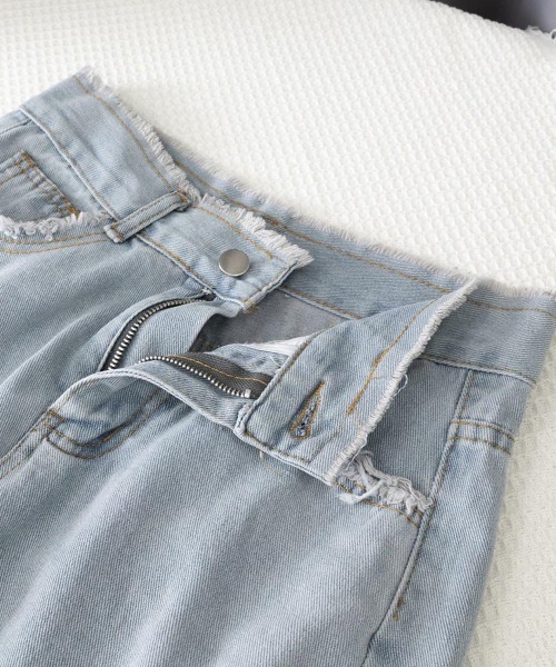 みぃ様ハンドメイド♡デニムフリンジポニー 薄デニム 水色③