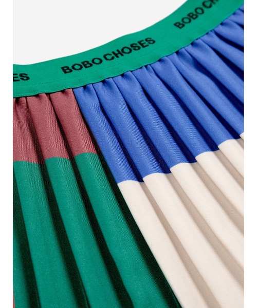 BOBO CHOSES プリーツスカート 110cm マルチカラー BOBO CHOSES（ボボショーズ） スカート Color Block pleated woven