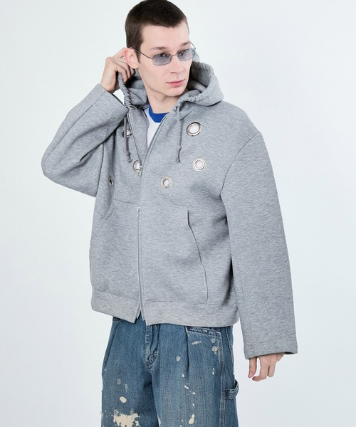 トップス M TO R BIG EYELET STUCK HOODIE 38 M TO R(ムウ ト アール) / BIG EYELET STUCK HOODIE (トップス