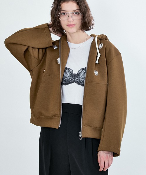 M TO R パーカー BIG EYELET STUCK HOODIE レディース メンズ