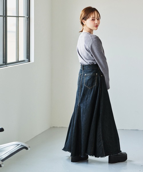 sheller デニム フレアスカート KOBE LETTUCE デニムスカート 「 田中亜希子さんコラボ