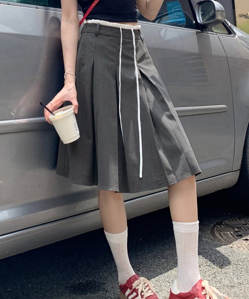 HALEY PESCA スカート HALEY PESCA/ダブルウエスト プリーツミディアム