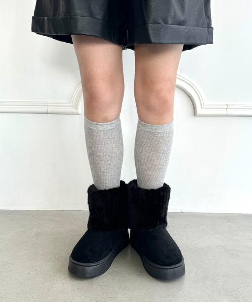 SOLLON.（ソルロン） ブーツ ファーレッグカバームートンブーツ