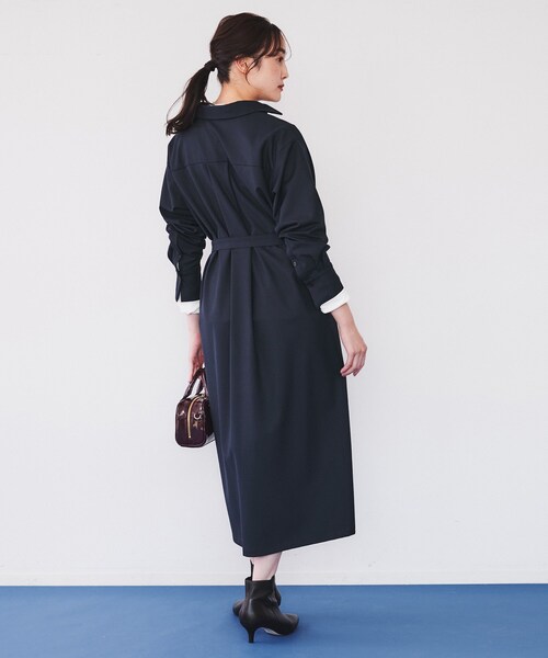 【極美品】UNTITLED 洗える/ゆったり/前開き シャツワンピース 長袖 UNTITLED ワンピース 「洗える/ゆったり/前開き」シャツ