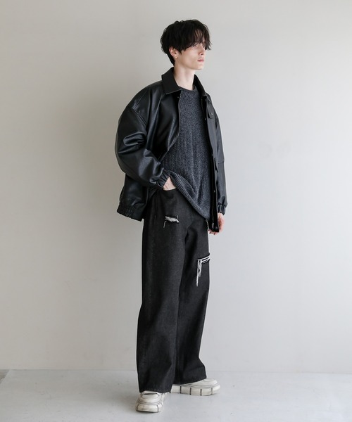 ASTRONOMY セーター ニット モールジャガードクルーネックニット